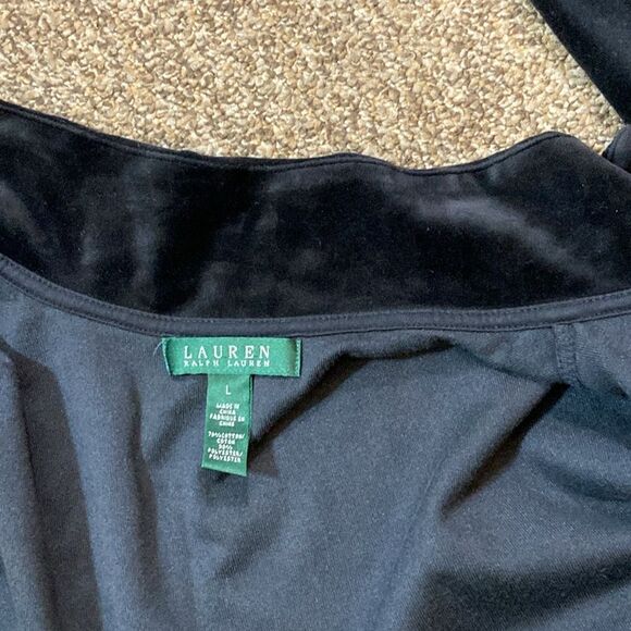 Ralph Lauren Black Lightweight Velvet Women’s Jacket Size L - Picture 11 of 12